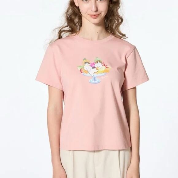 Uniqlo Women's Mofusand Fruits Paradise UT Short Sleeve Graphic T Shirt Size M - Picture 1 of 7